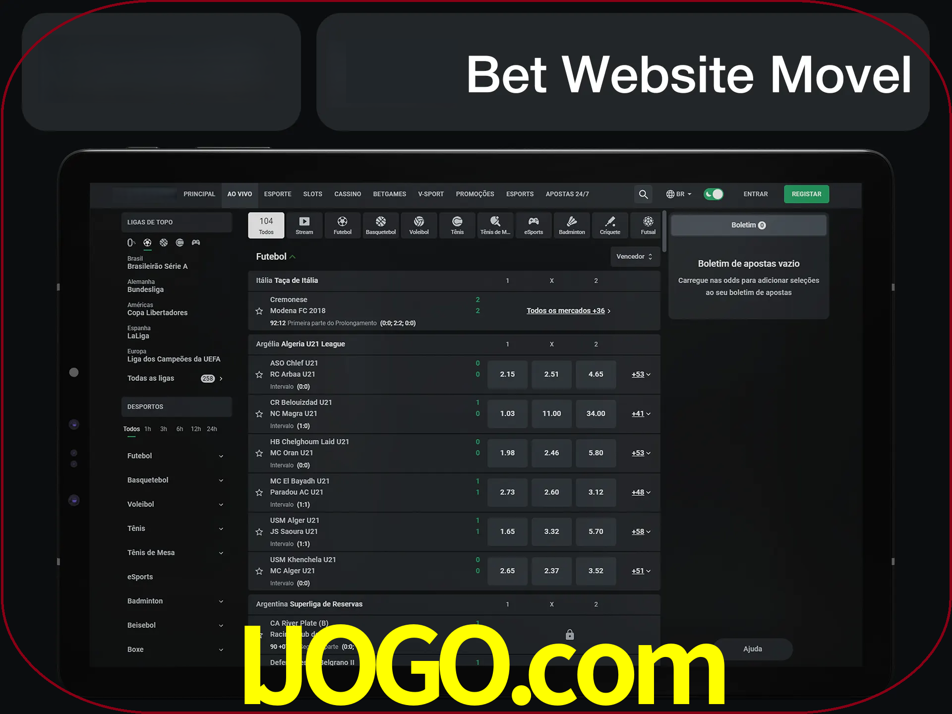 Use nosso website em qualquer dispositivo.